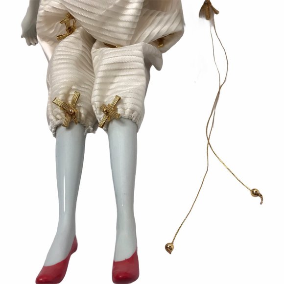 Porcelain Doll Clown Jester Royalty Gold White 16" - Picture 6 of 7